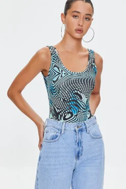 Marble Print Tank Bodysuit