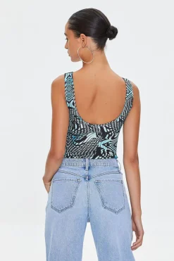 Marble Print Tank Bodysuit
