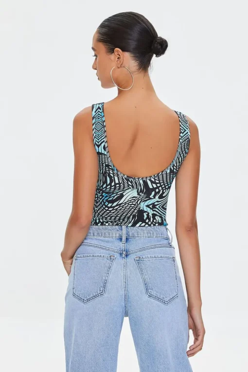 Marble Print Tank Bodysuit