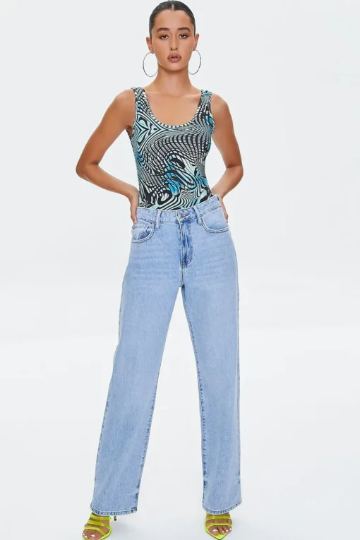 Marble Print Tank Bodysuit