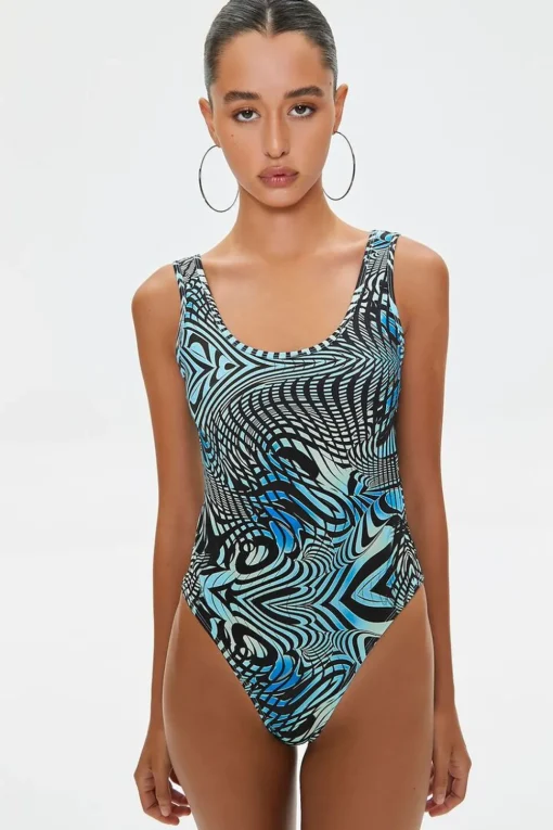 Marble Print Tank Bodysuit