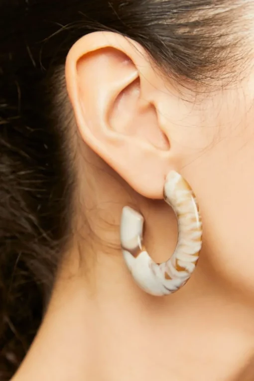 Marbled Wide-Band Hoop Earrings