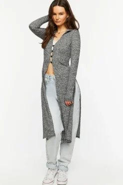 Marled Longline Cardigan Sweater