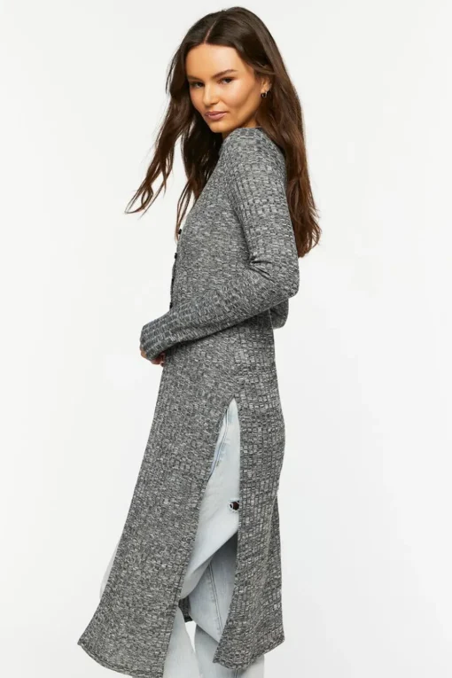 Marled Longline Cardigan Sweater