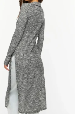 Marled Longline Cardigan Sweater