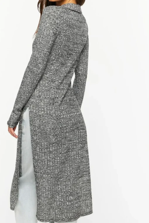 Marled Longline Cardigan Sweater