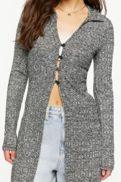 Marled Longline Cardigan Sweater