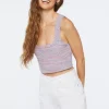 Marled Sweater-Knit Crop Top