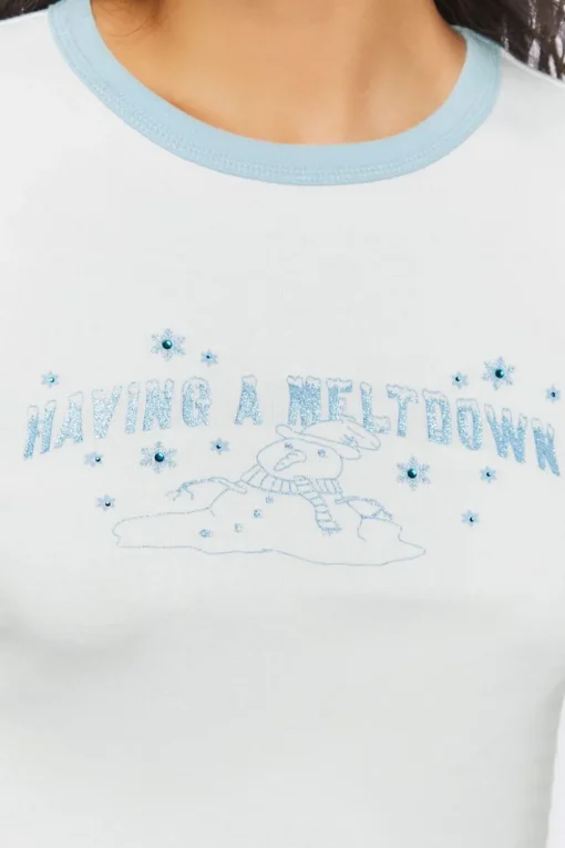 Meltdown Graphic Ringer Baby Tee