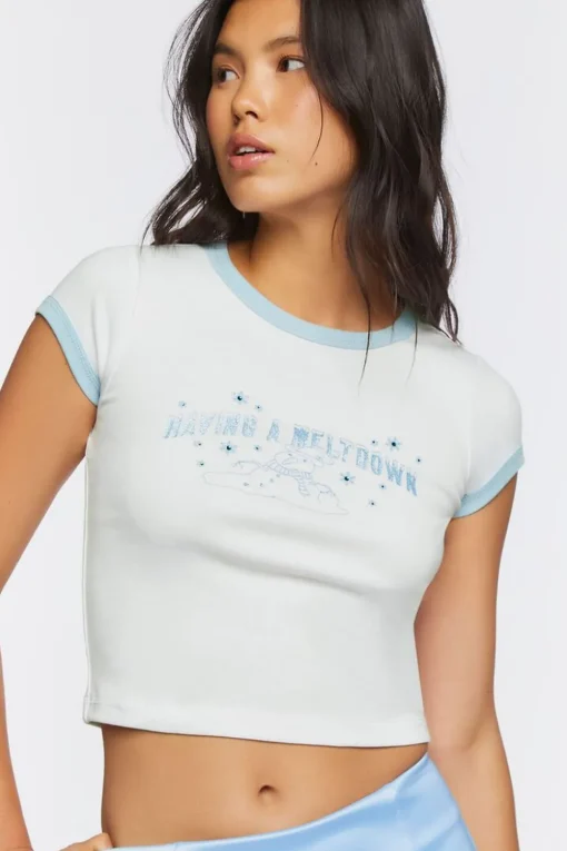 Meltdown Graphic Ringer Baby Tee