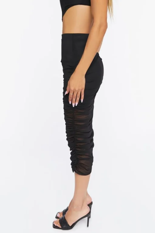 Mesh Bodycon Midi Skirt