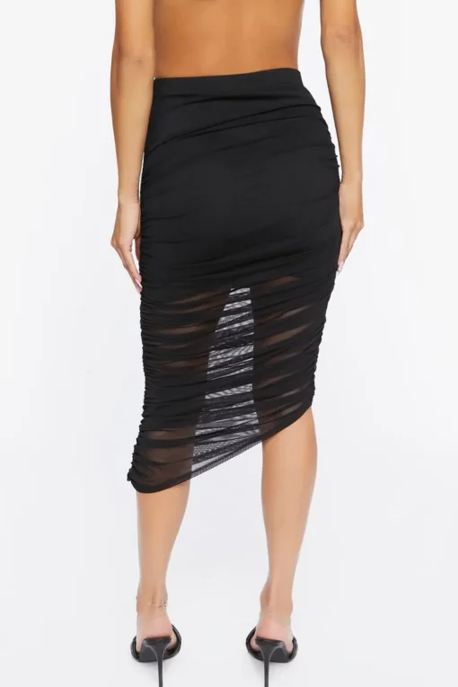 Mesh Bodycon Midi Skirt