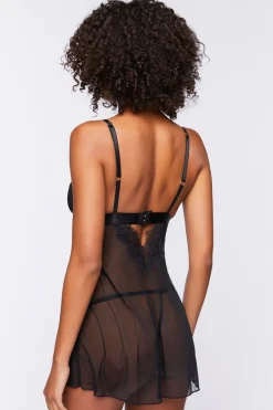 Mesh Cami & Thong Lingerie Set