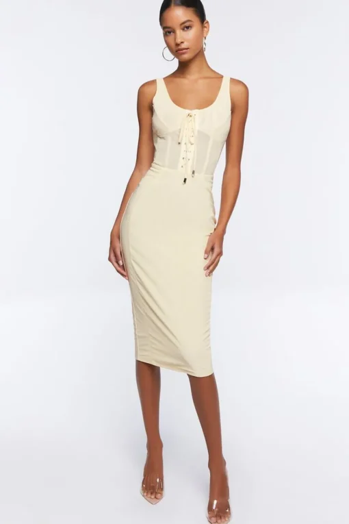 Mesh Corset Midi Dress
