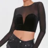 Mesh Illusion Crop Top