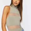 Mesh Mock Neck Bodysuit