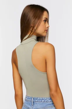 Mesh Mock Neck Bodysuit