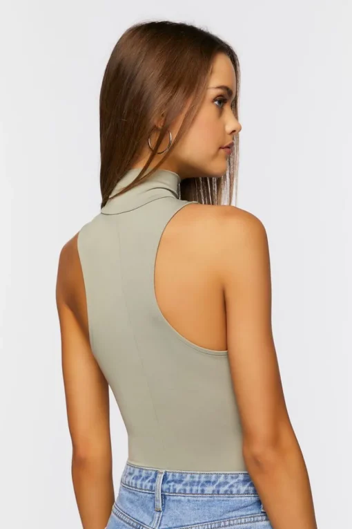 Mesh Mock Neck Bodysuit