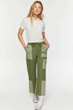 Mesh Netted Cropped Polo Shirt