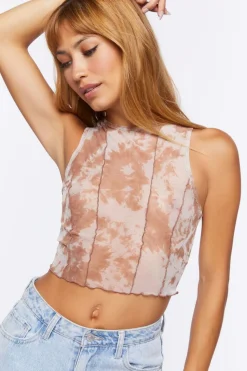 Mesh Tie-Dye Crop Top