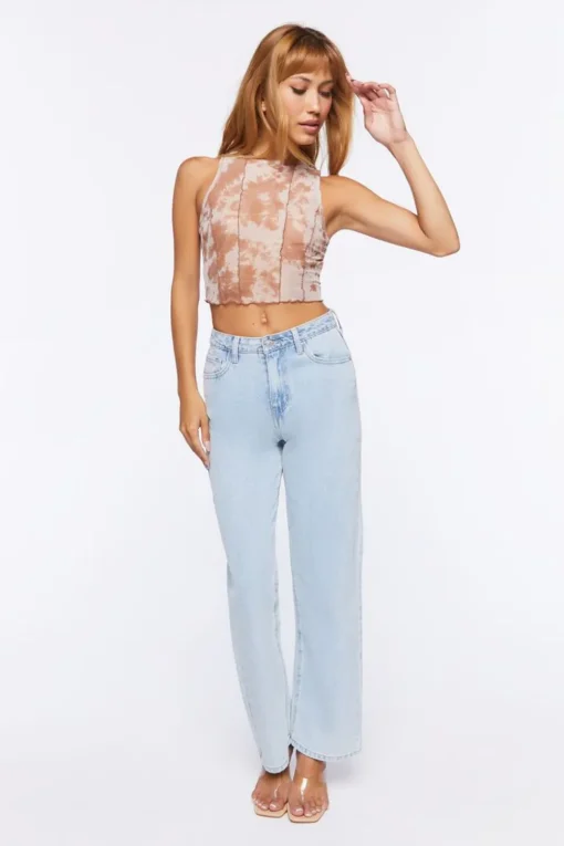 Mesh Tie-Dye Crop Top