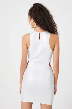 Metallic Cutout Mini Dress