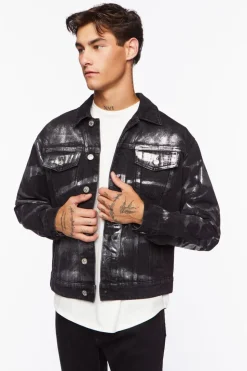 Metallic Denim Trucker Jacket