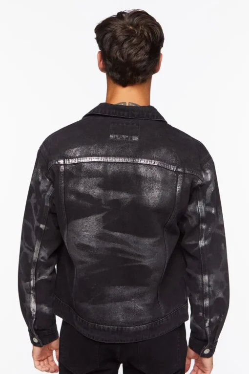 Metallic Denim Trucker Jacket