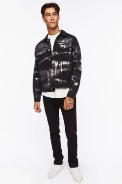 Metallic Denim Trucker Jacket