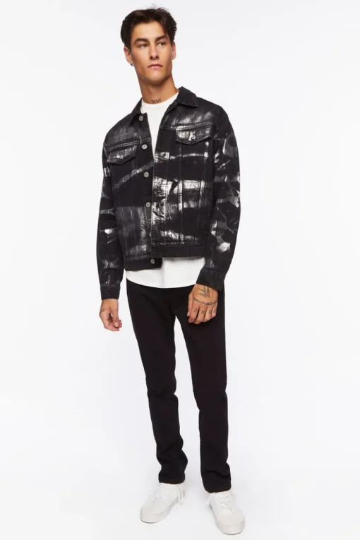 Metallic Denim Trucker Jacket
