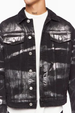 Metallic Denim Trucker Jacket
