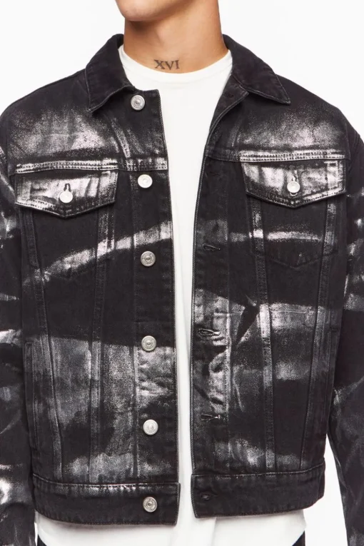 Metallic Denim Trucker Jacket