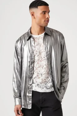 Metallic Long-Sleeve Shirt
