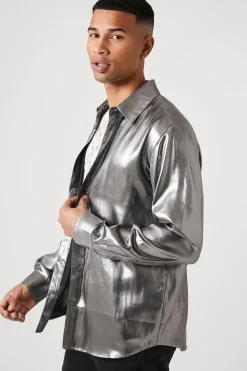 Metallic Long-Sleeve Shirt