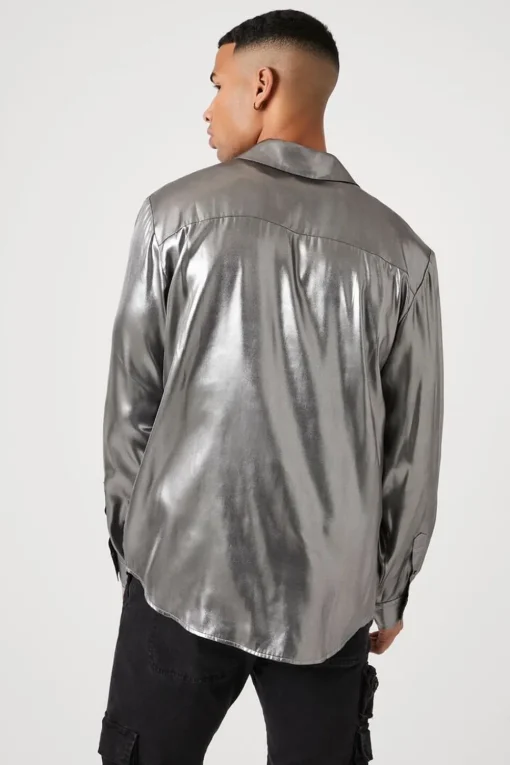 Metallic Long-Sleeve Shirt