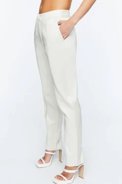 Micro-Cutout Straight-Leg Pants