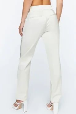 Micro-Cutout Straight-Leg Pants