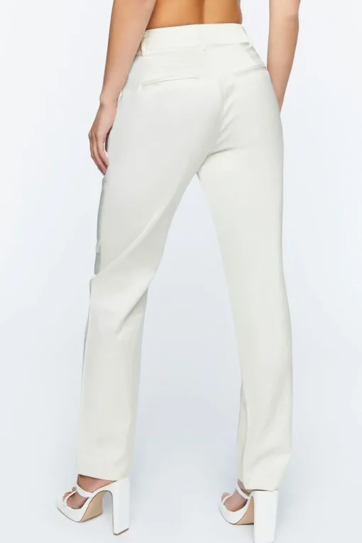 Micro-Cutout Straight-Leg Pants