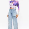 Mid-Rise Cutout Jeans