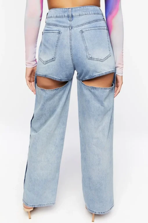 Mid-Rise Cutout Jeans