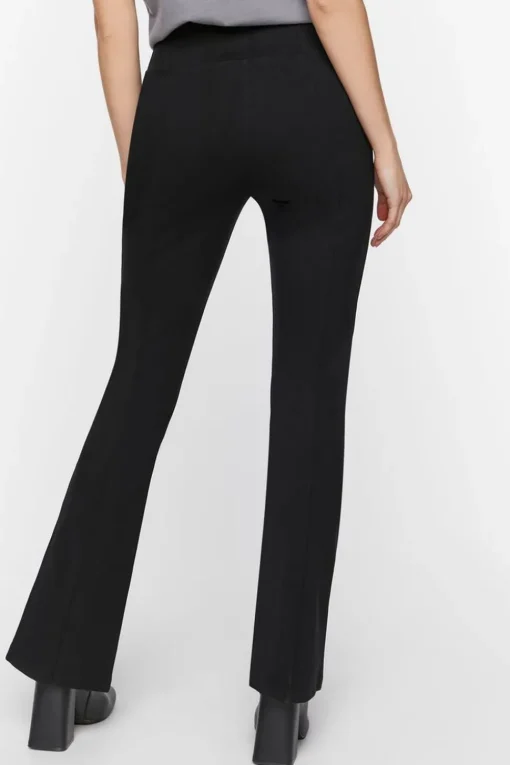 Mid-Rise Flare Split-Hem Pants