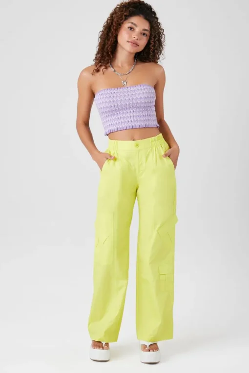 Mid-Rise Straight-Leg Cargo Pants