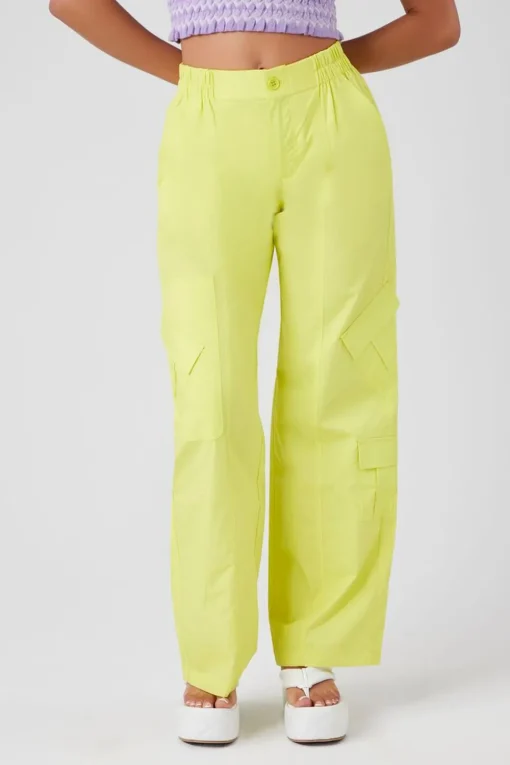Mid-Rise Straight-Leg Cargo Pants