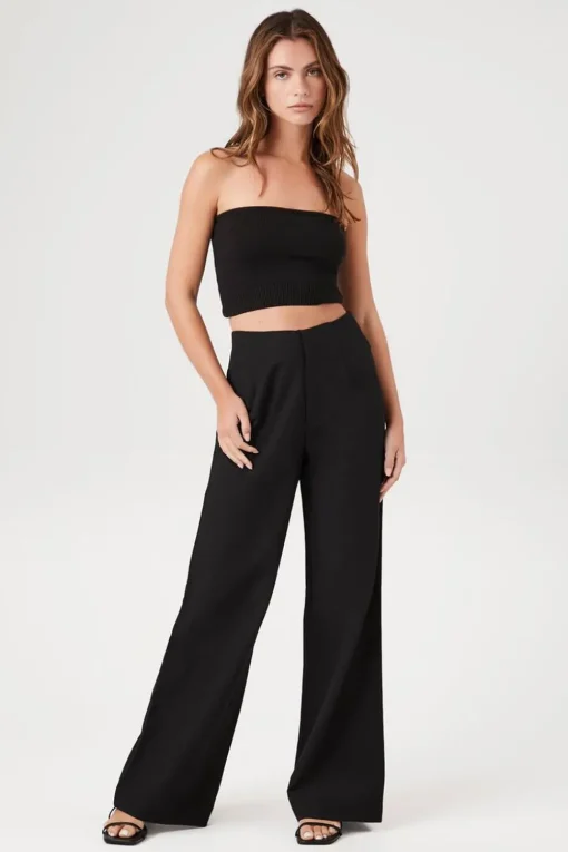 Mid-Rise Wide-Leg Pants