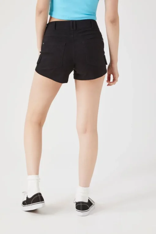 Mid-Rise Zippered Shorts