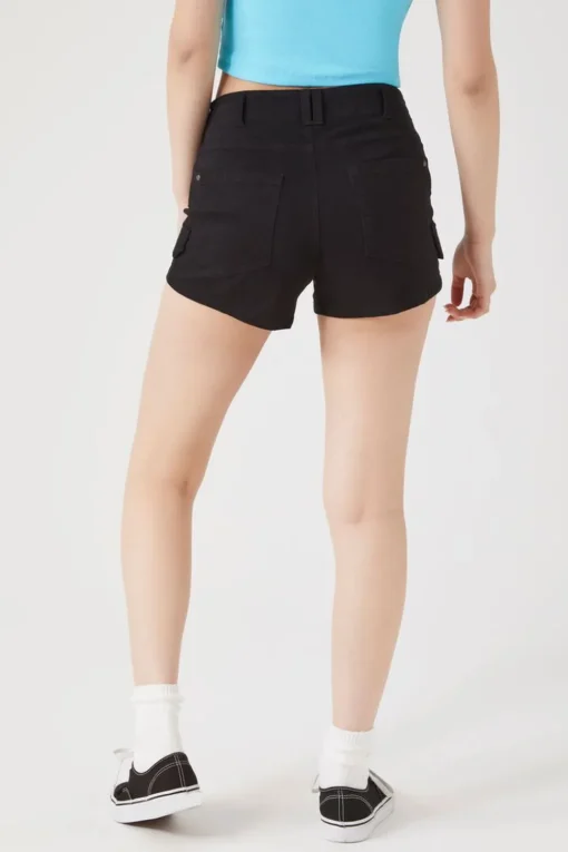 Mid-Rise Zippered Shorts