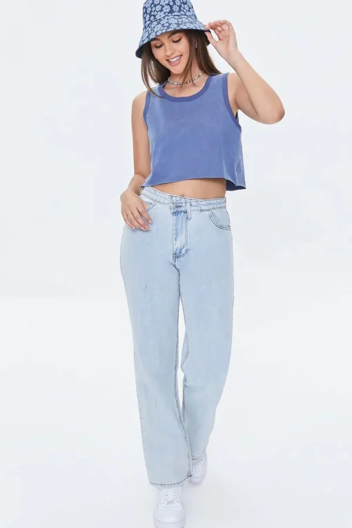 Mineral Wash Cropped Tank Top