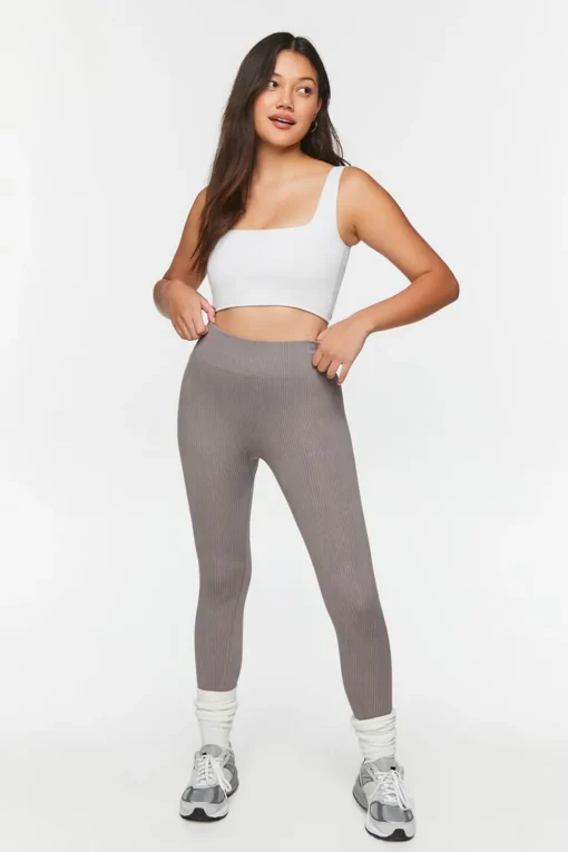 Mineral Wash Ribbed Leggings