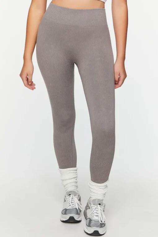 Mineral Wash Ribbed Leggings