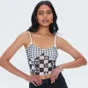 Mixed Plaid Mesh Cami